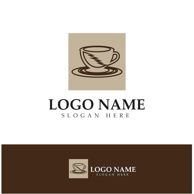 Шаблон логотипа чашки кофе