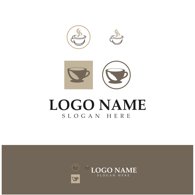 Tazza di caffè logo template