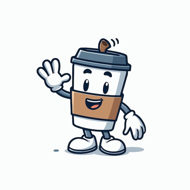 Coffee Cup Mascot Logo Coffee Cup Character Logo Tea Logo Ai generated