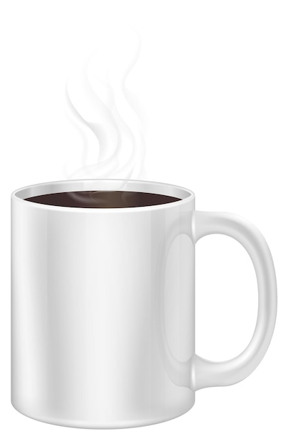 Filled white mug with coffee transparent background PNG clipart