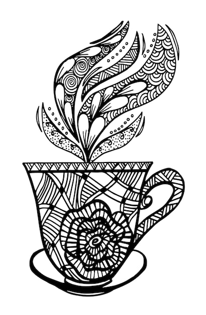 Coffee cup pattern vector illustration