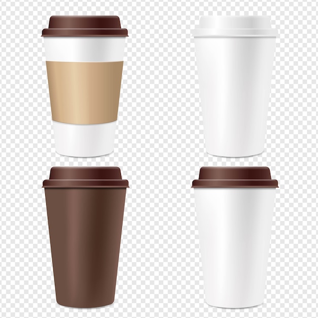 Coffee cup set  transparent background