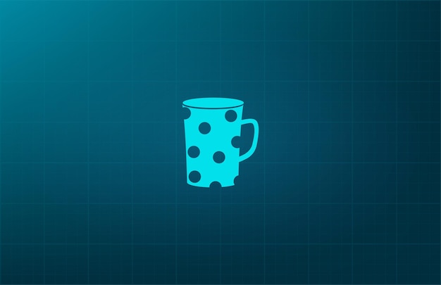 Vector coffee cup symbol vector illustration on blue background eps 10