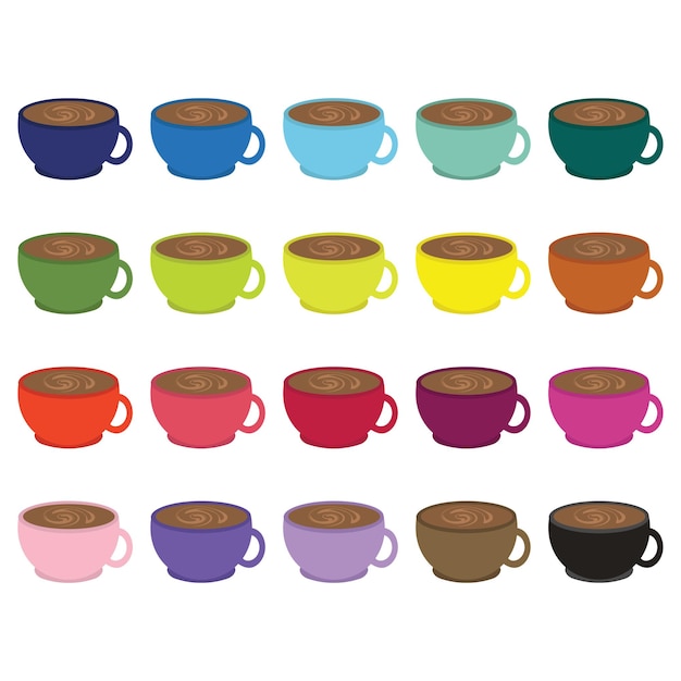 Vettore tazza di caffè tazza di tè clipart cartoon