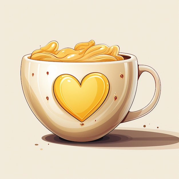 coffee cup with heart graphic design illustration