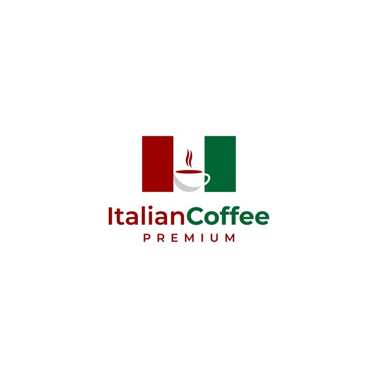 Coffee Cup with the Italian flag logo design good for coffee shop or cafe business