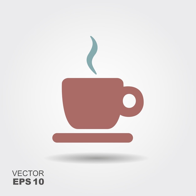 Coffee cup with steam vector flat icon