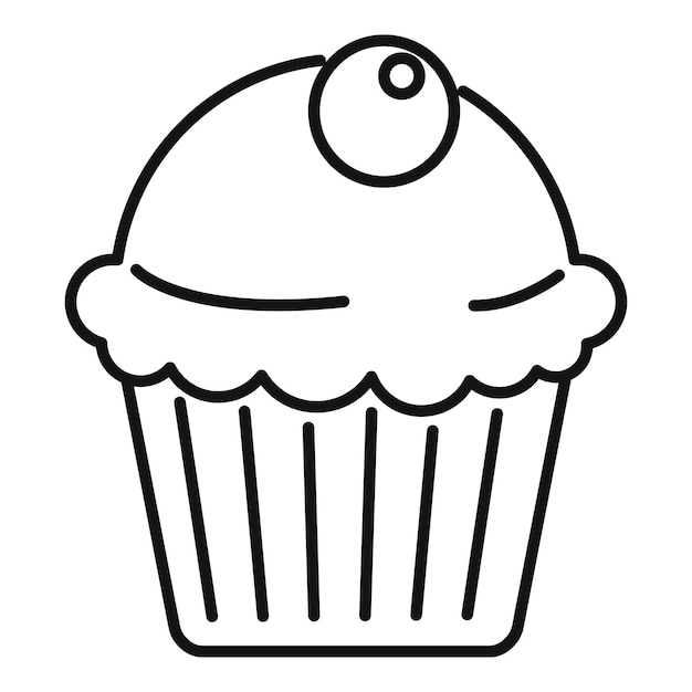 coffee cupcake icon outline coffee cupcake vector icon for web design isolated on white background