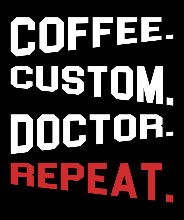 Vector コーヒーカスタムドクターリピートタイポグラフィtシャツデザイン