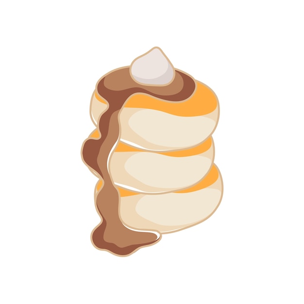 Coffee cute characters Brown pancake icon