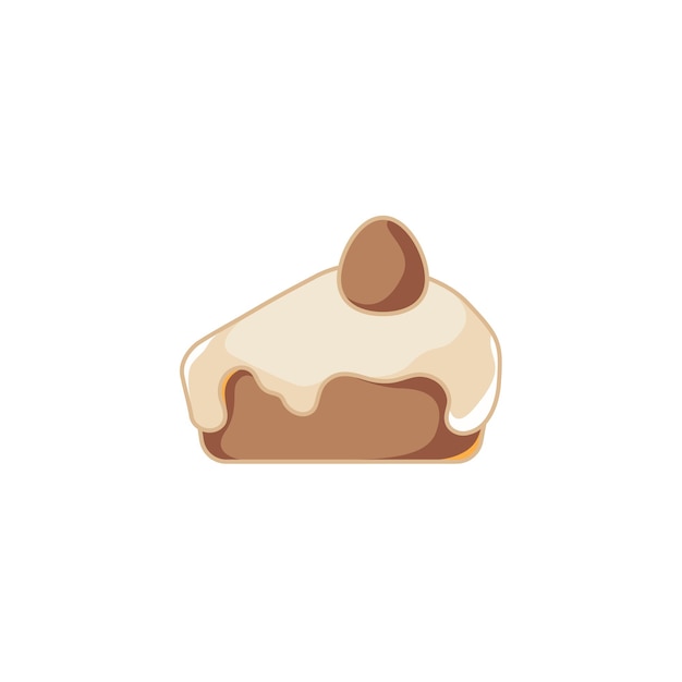 Coffee cute characters Brown slice cake icon