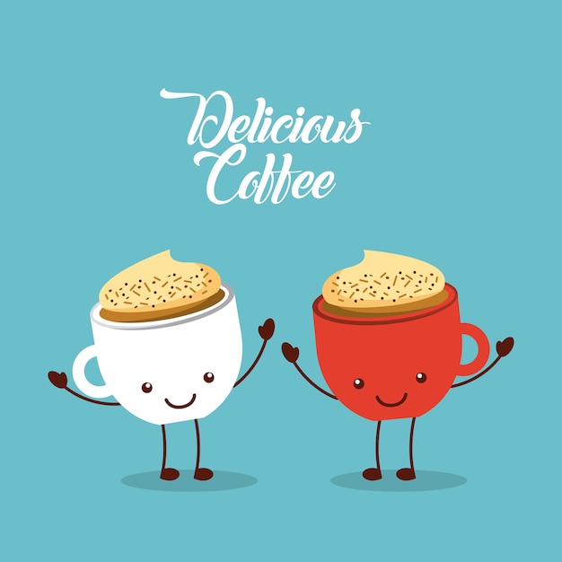 Coffee delicious flat illustration