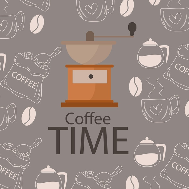 Coffee Doodle Background is appropriate for your coffee shop wall decor