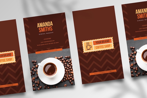 Vector coffee double-sided businesscard v