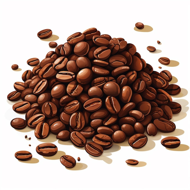 кофейный напиток семенное зерно изолированная пища эспрессо кофеин иллюстрация ингредиент обжаренный ve