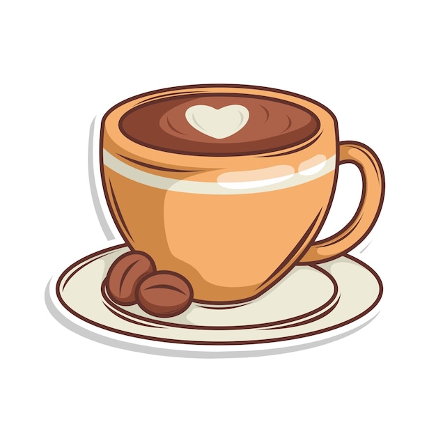 Coffee drink in cup illustration