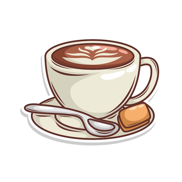 Coffee drink in cup illustration