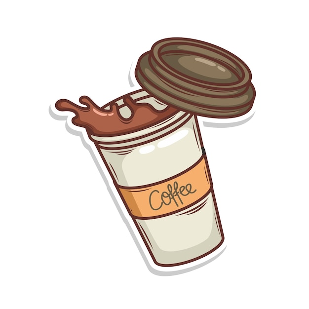 Coffee drink in cup illustration