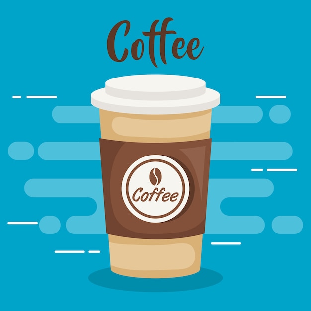 Coffee drink in plastic pot vector illustration design