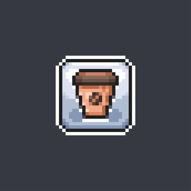 Вектор Знак кофейного напитка в стиле пиксельного искусства