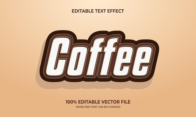 Vector coffee editable and 3d style text effect