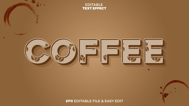 Vector coffee editable text effect amp easy edit