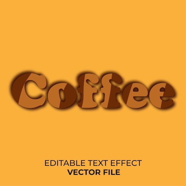 Vector coffee editable text effect template premium vector