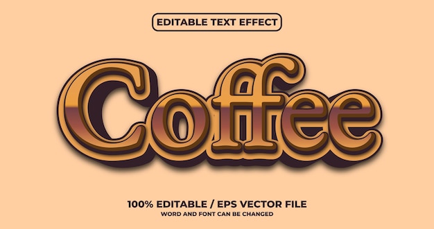 Vector coffee editable text effect