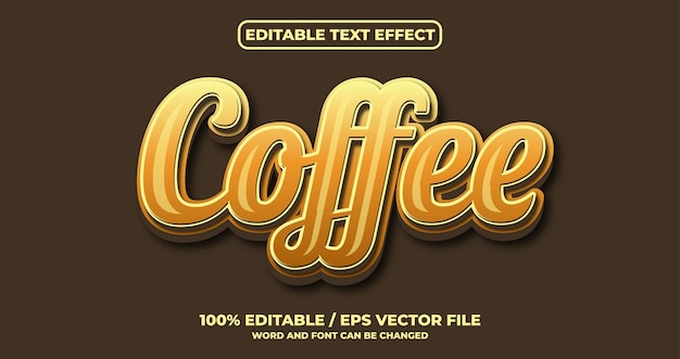 Кофе редактируемый текстовый эффект