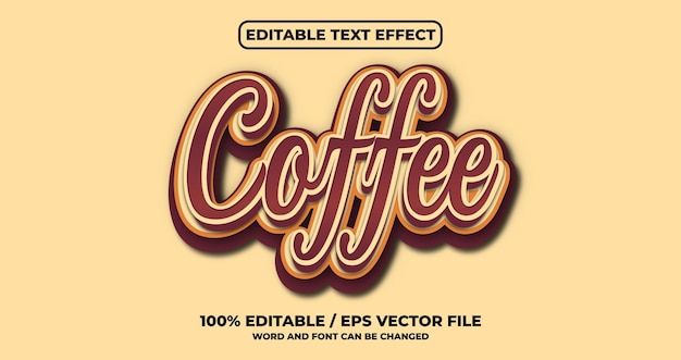 Coffee editable text effect