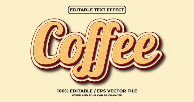 Coffee editable text effect