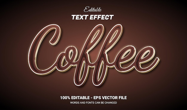 Vector coffee editable text effect