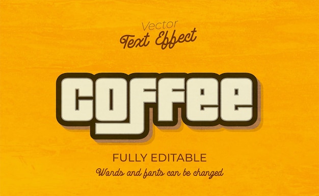 Vector coffee editable text effect