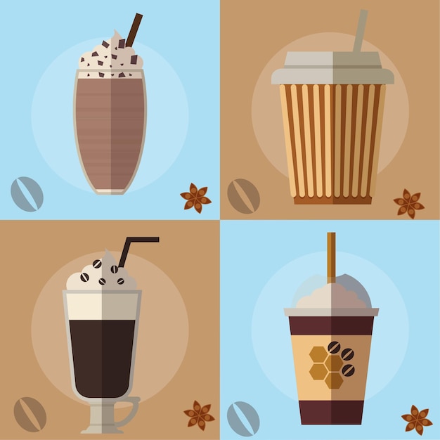 Vector coffee element vector illustratie ontwerp