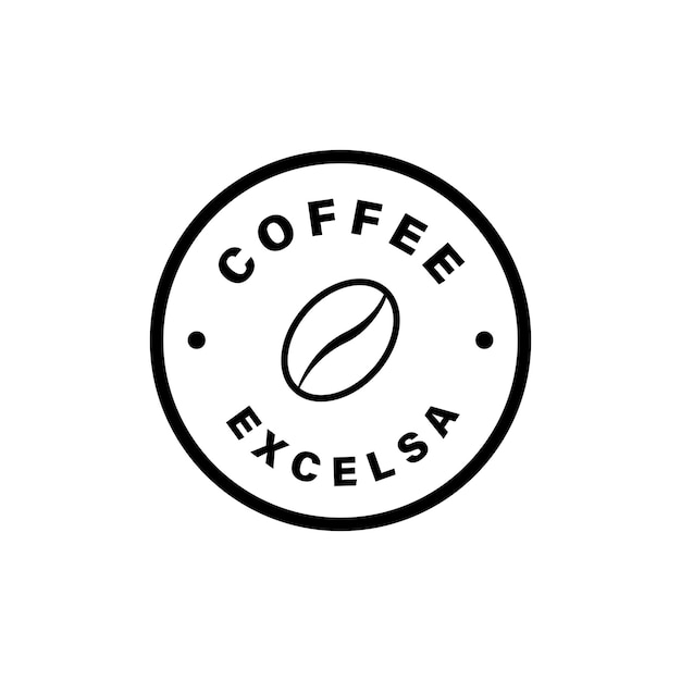 Vector coffee excelsa sticker label vector illustration isolated on white background