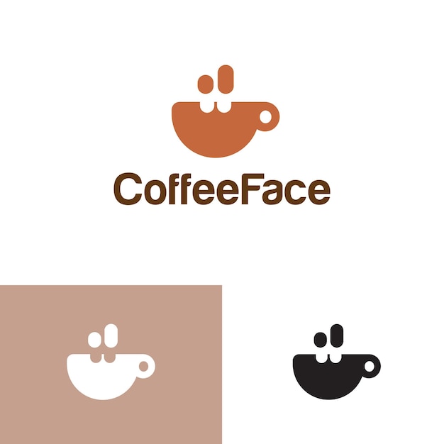Coffee Face creatief logo concept Vector illustratie