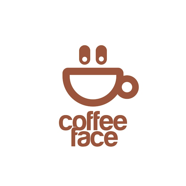 Vector coffee face creative logo illustration