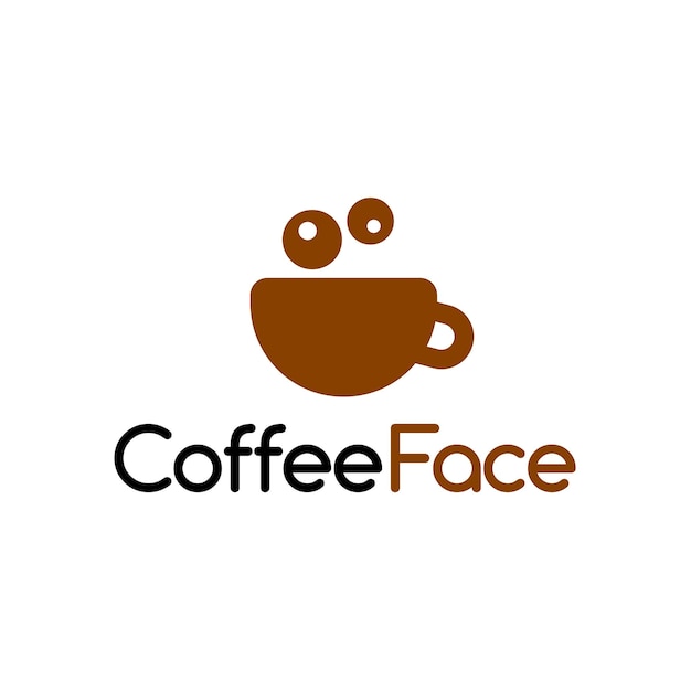 Vector coffee face creative logo illustration