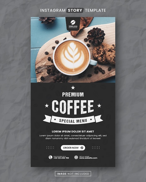 Coffee Food and Drink Restaurant Media Social Story Post Template