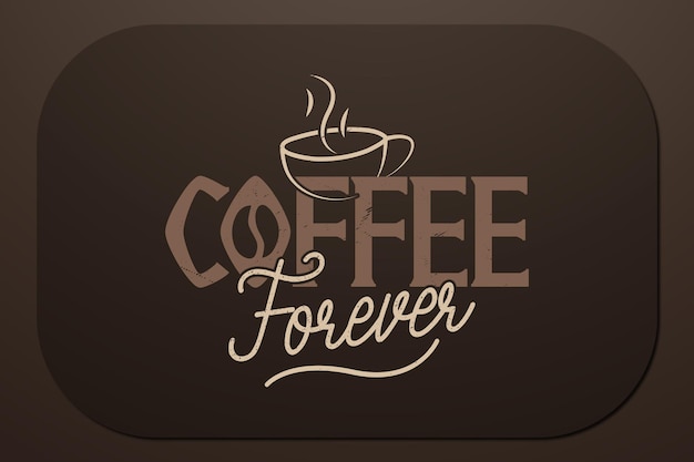 Дизайн Coffee Forever для футболок и других принтов
