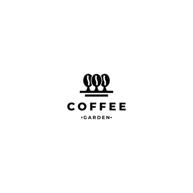 ベクトル 隔離された背景のコーヒーガーデンのロゴデザイン