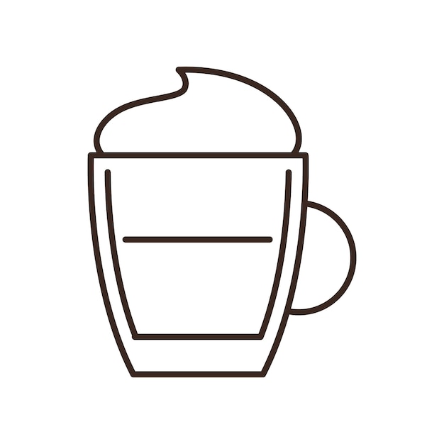 Coffee glass isolated linear icon