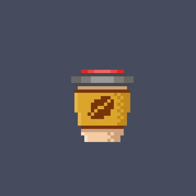 coffee glass in pixel art style