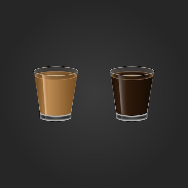 Vector coffee glass tea glass premium vector illustration
