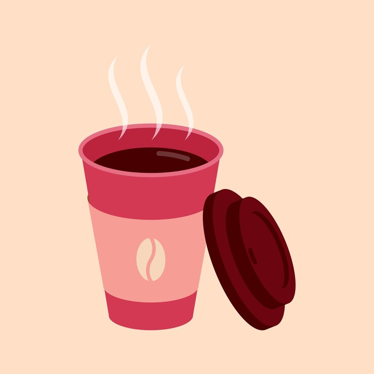 Vector coffee to go red cup and coffee lid vector illustration