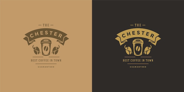 Coffee to go shop logo template illustration set