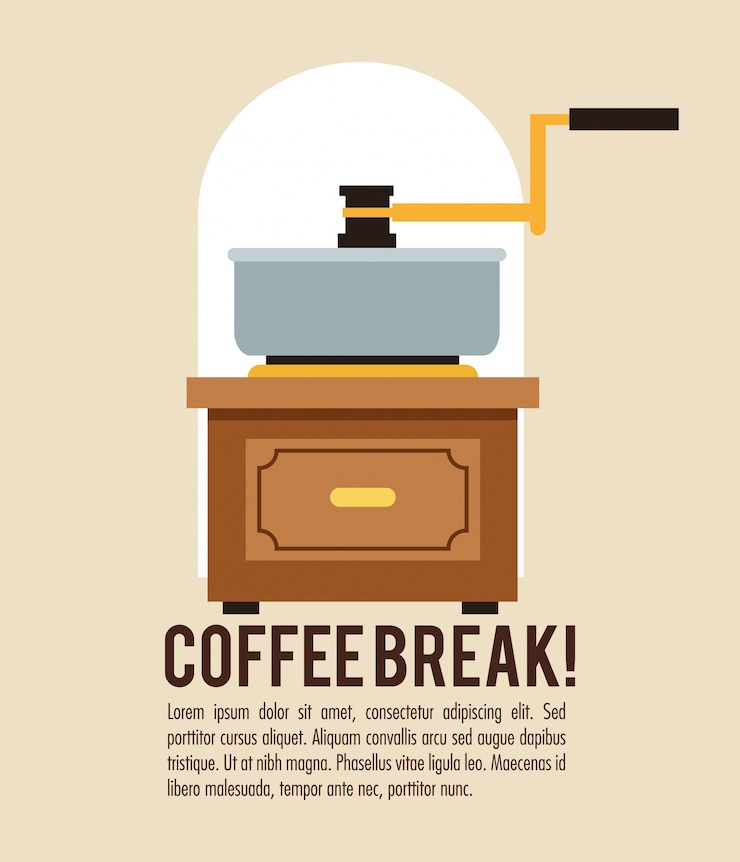 Vector coffee greinder break shop store icon
