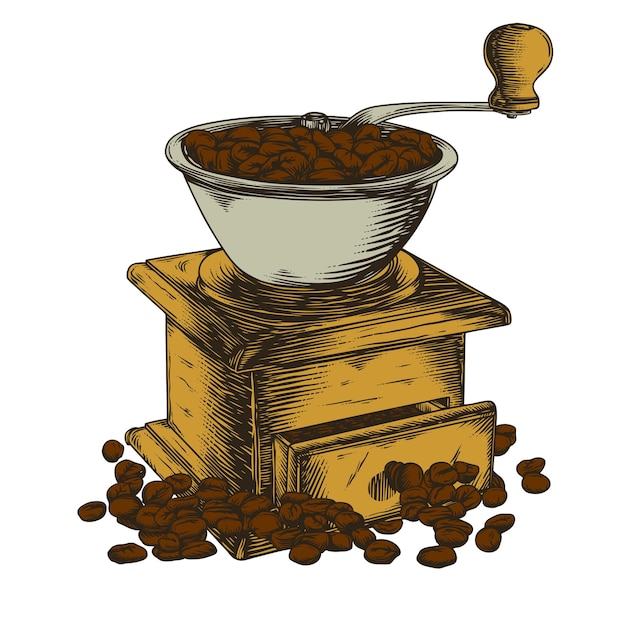 Vector coffee grinder illustration