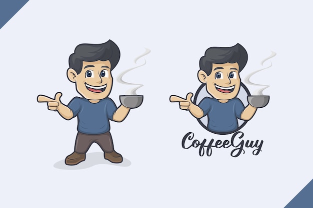 Vector coffee guy logo