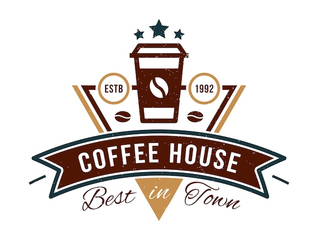 coffee house badge logo for cafe